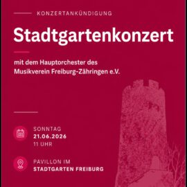 Stadtgartenkonzert am So 21.06.2026 um 11Uhr Stadtgartenkonzert am So 21.06.2026 um 11Uhr